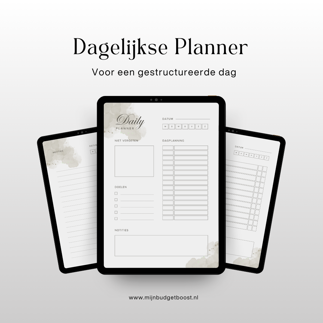 Dagelijkse Planner – Voor een gestructureerde dag.